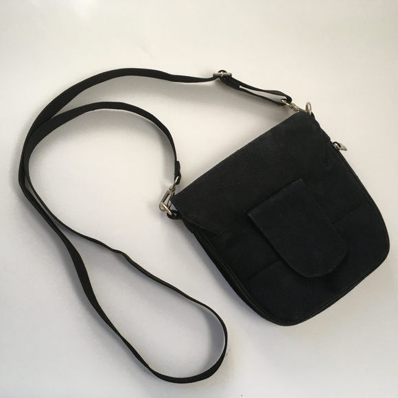 Travelon Handbags - Travelon crossbody anti-theft black suede  bag